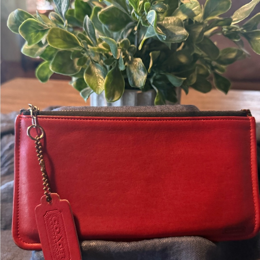 Coach Red Leather Wristlet